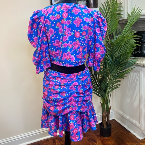 ‼️SALE‼️Boohoo DITSY FLORAL PUFF SLEEVE TOP & RUFFLE MINI SKIRT SET 10 - Picture 8 of 9